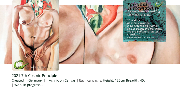 2021 7th Cosmic Principle  Created in Germany | | Acrylic on Canvas | Each canvas is: Height: 125cm Breadth: 45cm  | Work in progress…