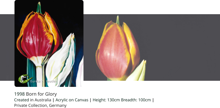 1998 Born for Glory  Created in Australia | Acrylic on Canvas | Height: 130cm Breadth: 100cm |  Private Collection, Germany