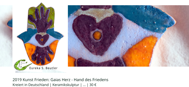 2019 Kunst Frieden: Gaias Herz - Hand des Friedens Kreiert in Deutschland | Keramikskulptur | ... | 30 €